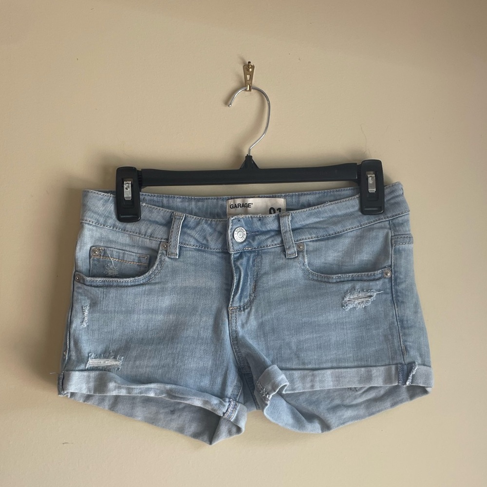 Garage light wash jean shorts